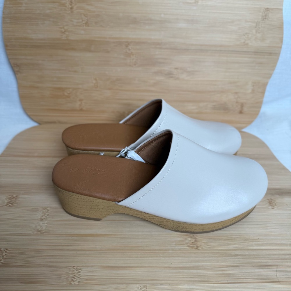 Cream Magnolia Wedge Universal Thread Slip-On Mules Size 8.5 - Picture 3 of 10